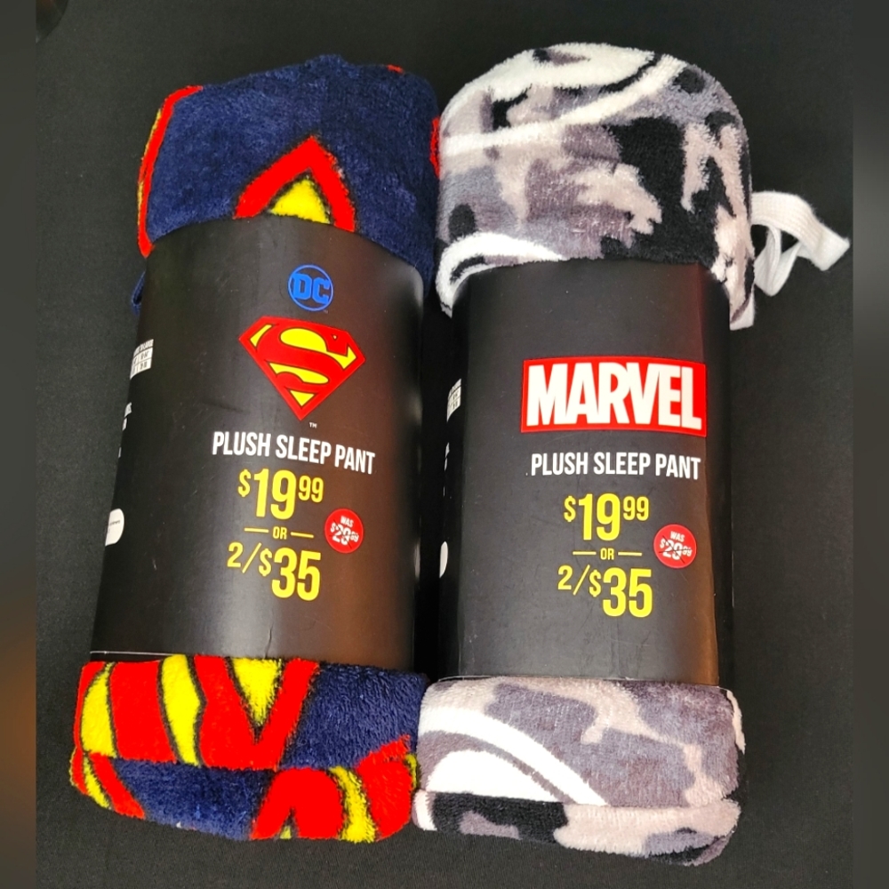 DC Superman or Marvel Plush Sleep Pants